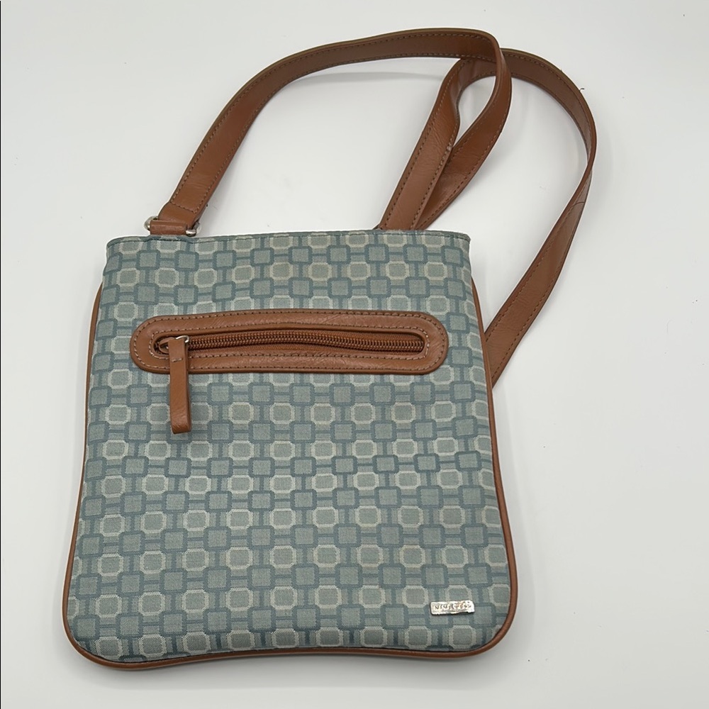 Nine West Blue and Brown Geometric Crossbody Bag